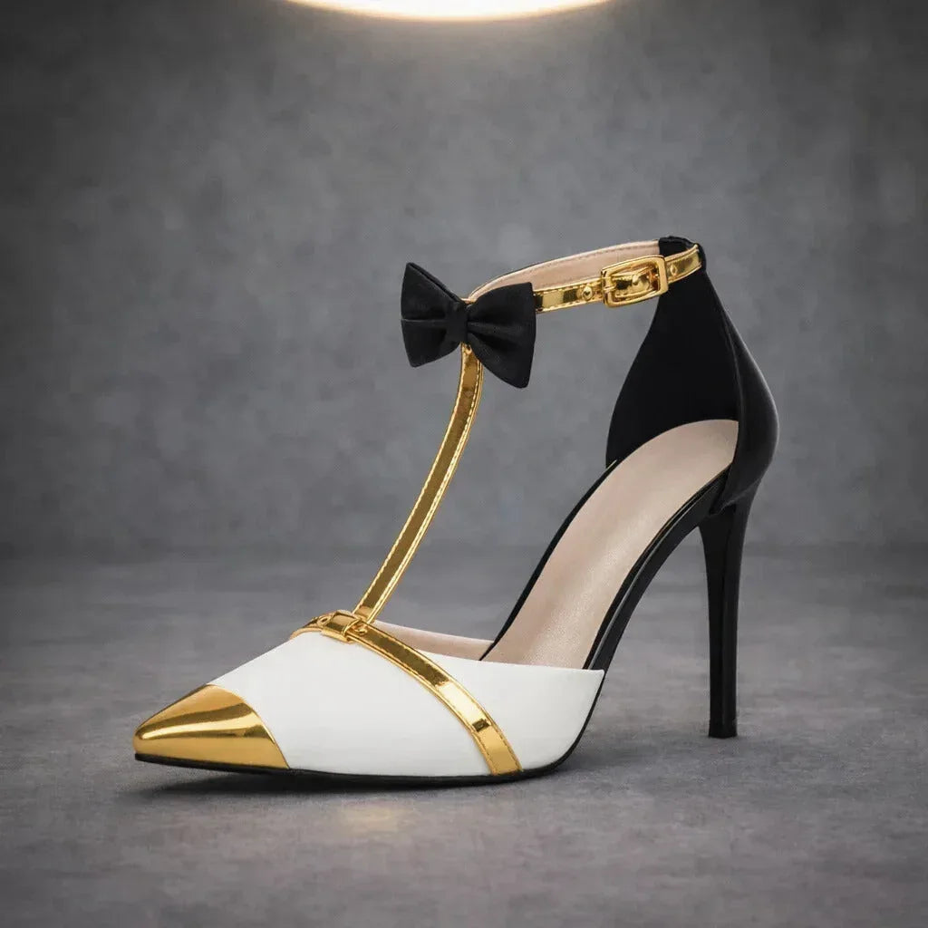 Escarpins bout pointu bride T nœud pour femme – vue 6