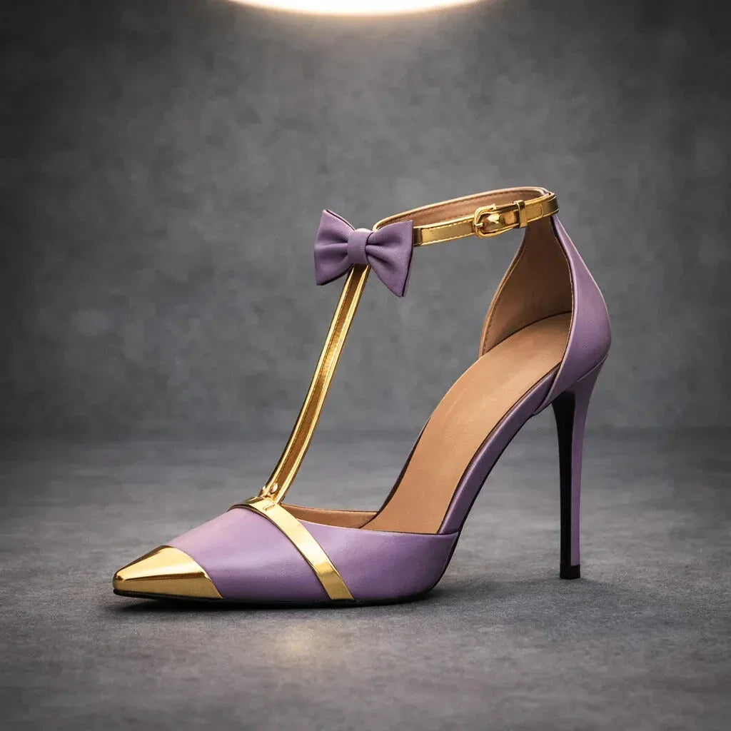 Escarpins bout pointu bride T nœud pour femme – vue 7