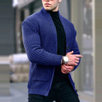 Gilet col châle poches plaquées bleu foncé pour homme