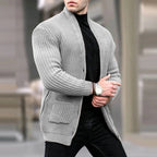 Gilet col châle poches plaquées gris clair pour homme