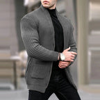 Gilet col châle poches plaquées gris foncé pour homme