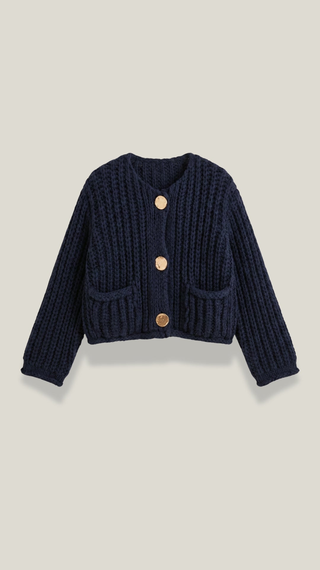 Gilet court côtelé boutons dorés pour femme – vue 4