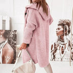 Gilet long à capuche avec fermeture boutonnée pour femme – vue 3