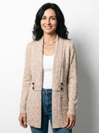 Gilet long côtelé avec boutons pour femme