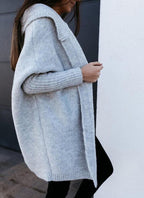 Gilet long ouvert à col châle pour femme