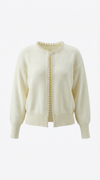 Gilet ouvert bordure perles manches longues pour femme – vue 4