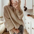 Gilet oversize à boutons épaules tombantes pour femme