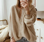 Gilet oversize à boutons épaules tombantes pour femme – vue 3