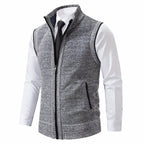 Gilet sans manches zippé col montant gris clair pour homme