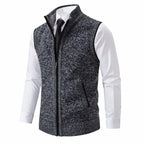 Gilet sans manches zippé col montant gris foncé pour homme