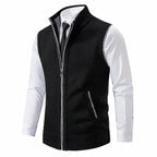 Gilet sans manches zippé col montant noir pour homme