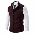Gilet sans manches zippé col montant rouge pour homme
