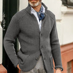 Gilet texturé boutonné col montant gris pour homme