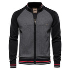 Gilet zippé bicolore à col montant noir pour homme