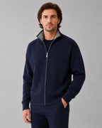 Gilet zippé col montant bleu foncé pour homme