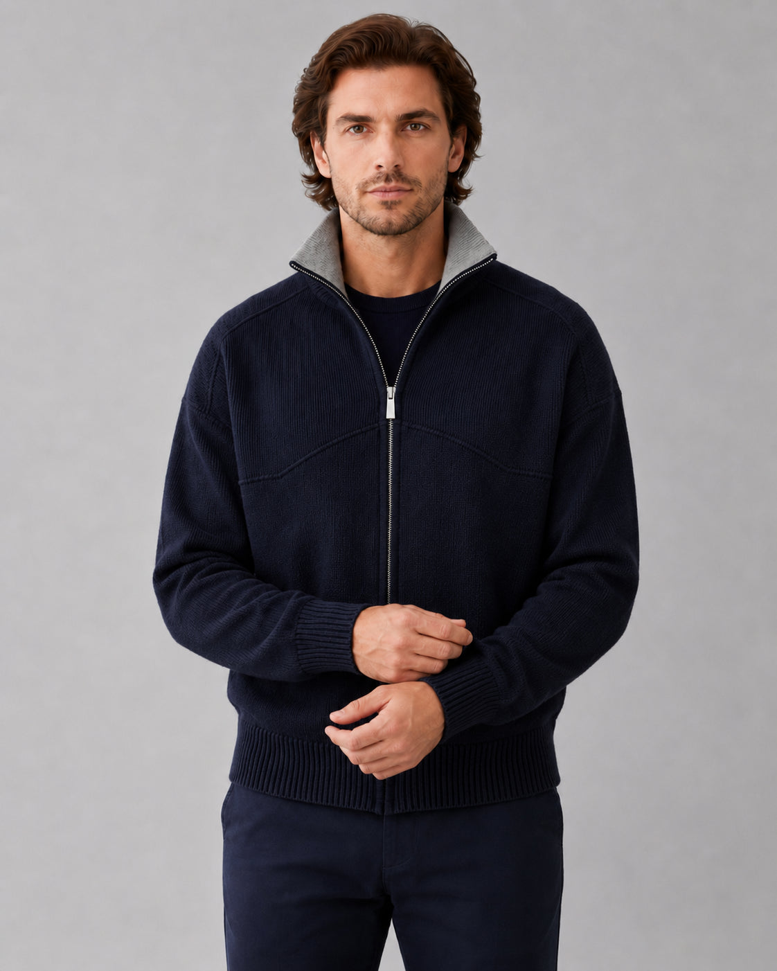 Gilet zippé col montant pour homme – vue 3