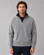 Gilet zippé col montant gris pour homme