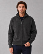 Gilet zippé col montant gris foncé pour homme