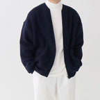 Gilet zippé côtelé avec poches bleu foncé pour homme