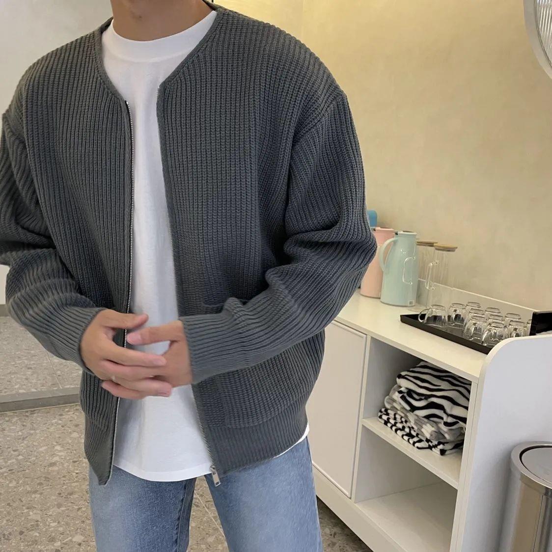Gilet zippé côtelé avec poches gris pour homme