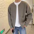 Gilet zippé côtelé avec poches kaki pour homme