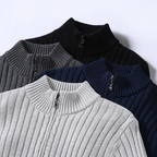 Gilet zippé côtelé col montant pour homme – vue 3