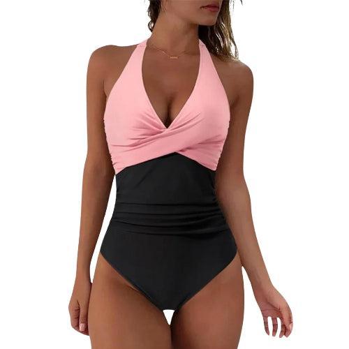 Maillot de bain col V imprimé pour femme