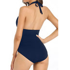 Maillot de bain col V drapé pour femme