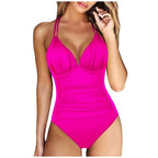 Maillot de bain col V drapé pour femme