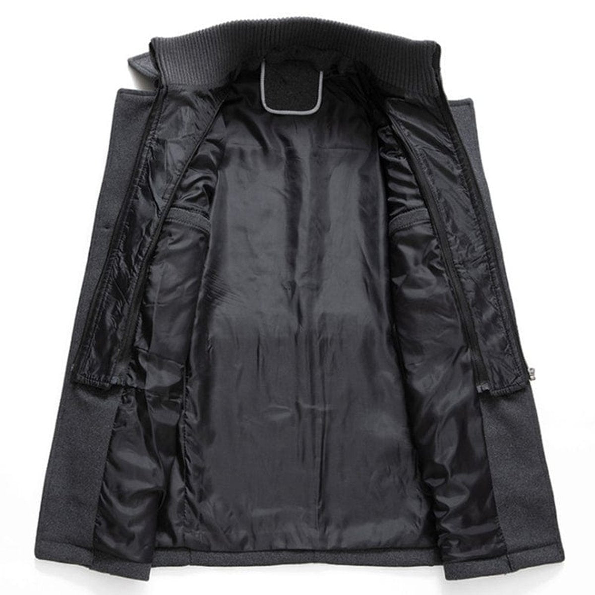 Manteau double couche col montant poches boutonnées pour homme