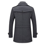 Manteau double couche col montant poches boutonnées pour homme – vue 2