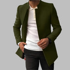 Manteau droit col tailleur ouvert vert pour homme