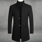 Manteau long col montant coupe ajustée pour homme