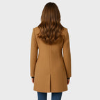 Manteau structuré col montant à boutons pour femme – vue 2