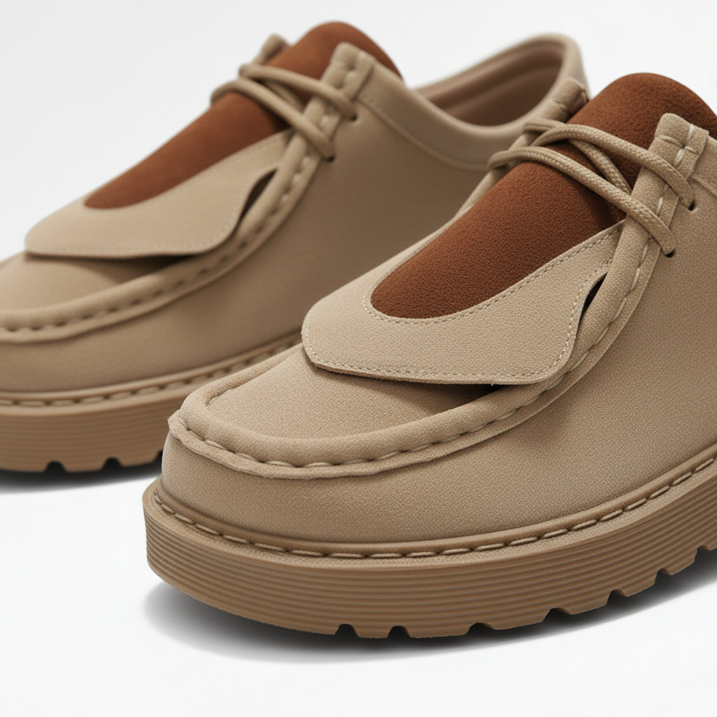 Détail de la semelle intérieure rembourrée des mocassins