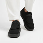 Mocassins micro-daim plat vue du dessus