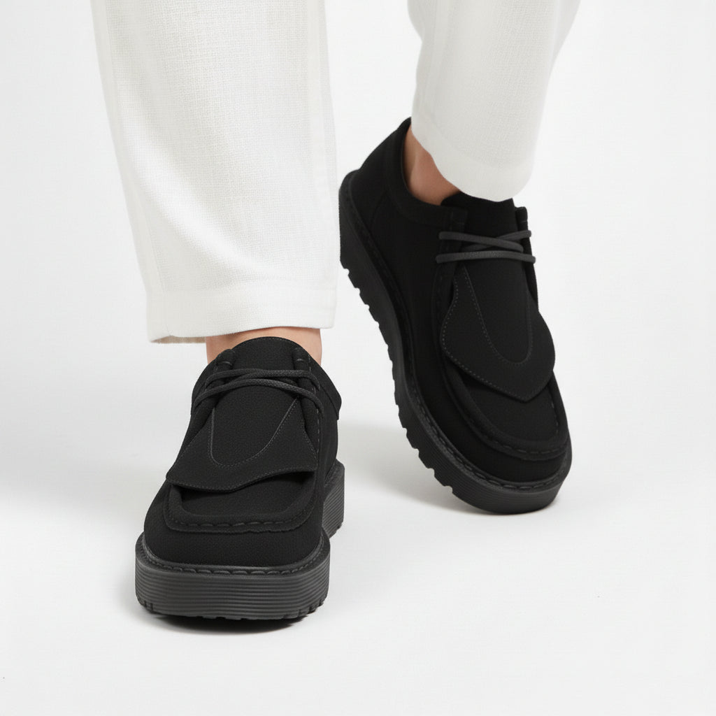 Mocassins micro-daim plat vue du dessus