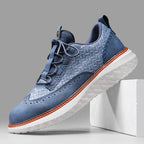 Baskets cuir tressé lacets homme vue de face