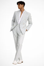 Costume seersucker vu de dos, dos veste et pantalon