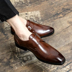 Richelieu monk-strap posé à plat, vue de dessus