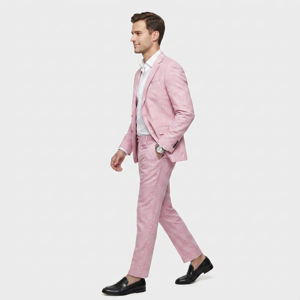 Costume slim gris charbon vue trois-quarts arrière