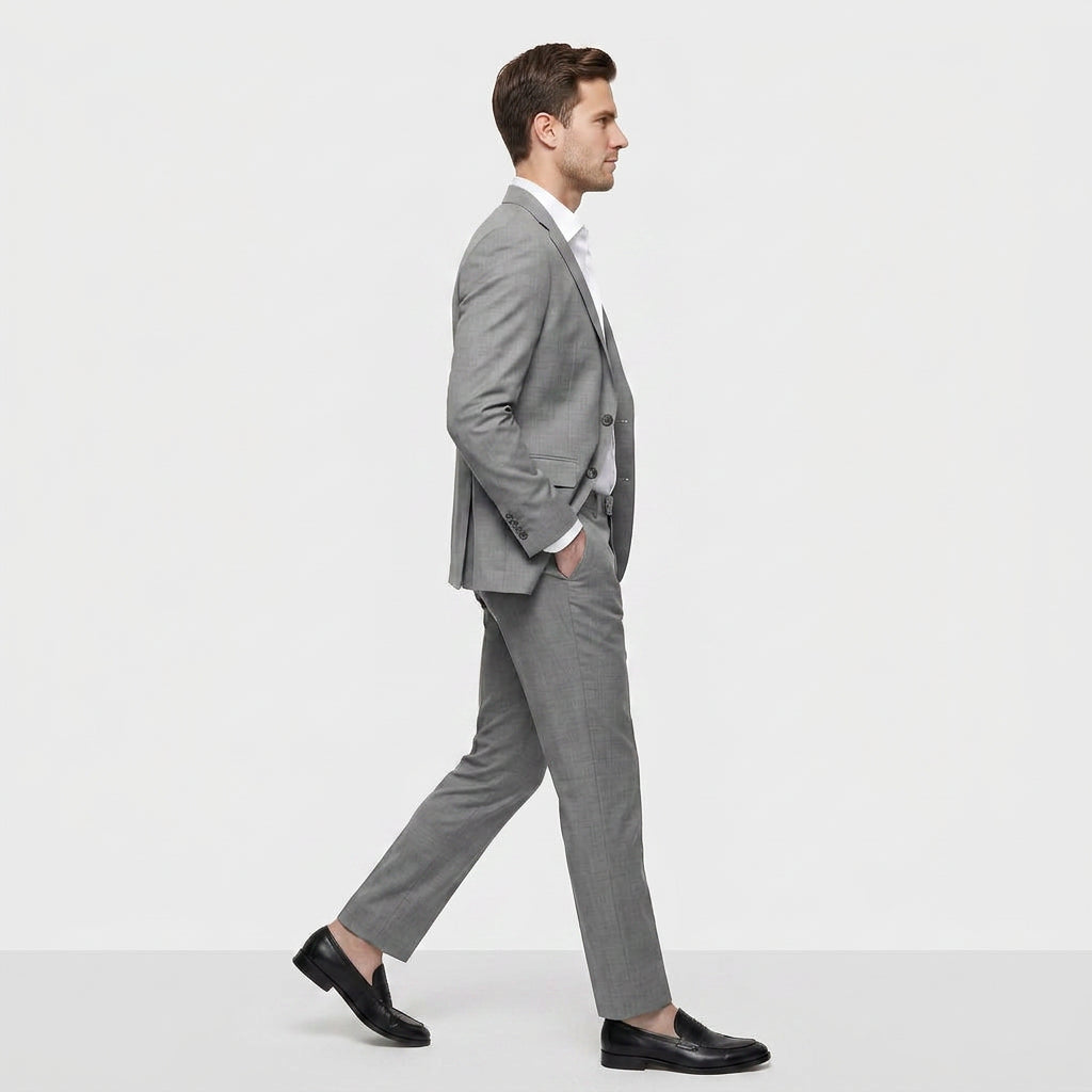 Costume deux pièces slim en gris charbon pour homme