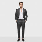 Costume deux pièces slim gris charbon vue de face