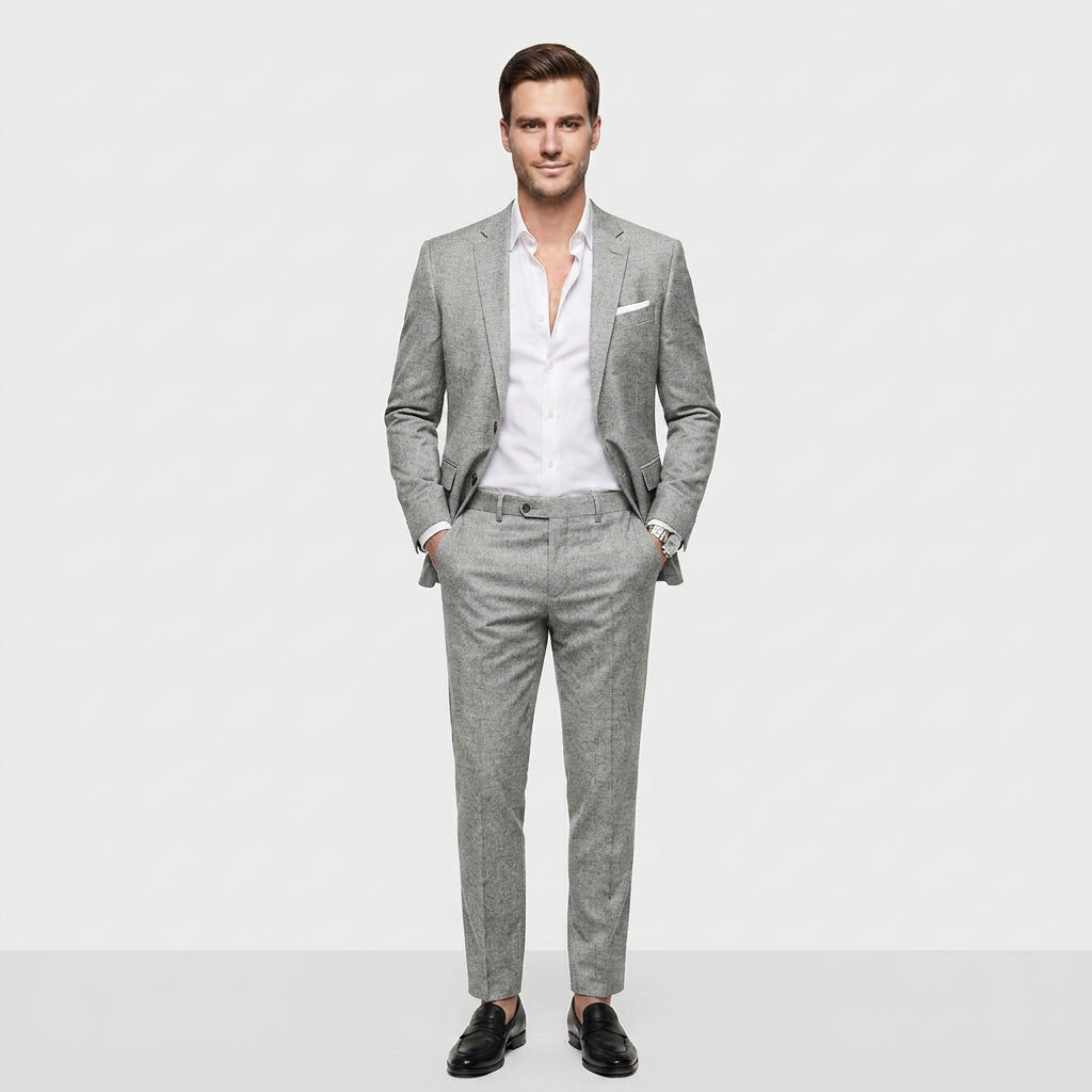 Costume deux pièces slim en gris charbon pour homme