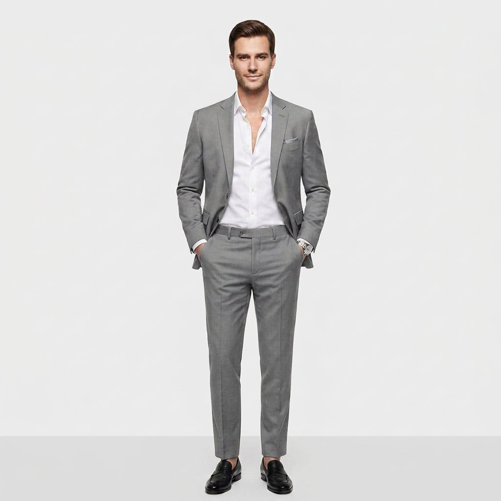 Costume deux pièces slim en gris charbon pour homme