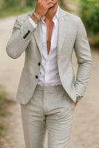 Veste de costume lin, vue de dos et profil