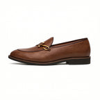 Mocassins cuir à boucle métal pour homme