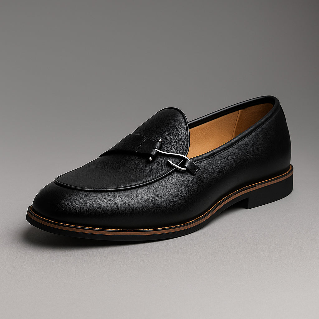 Mocassins cuir à boucle métal pour homme