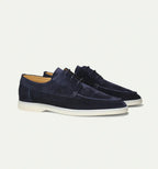 Mocassins en daim à lacets et semelle contrastée pour homme