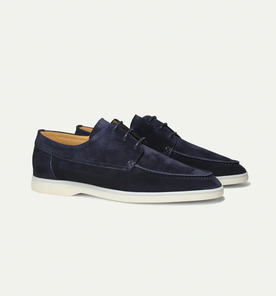 Mocassins en daim à lacets et semelle contrastée pour homme